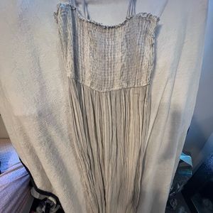 white and blue striped jumpsuit